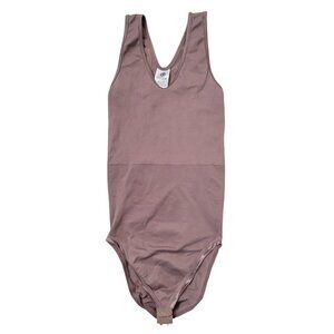 Tissini‎ Colombia Bodysuit Shapewear L Brown V Neck Stretch Sleeveless